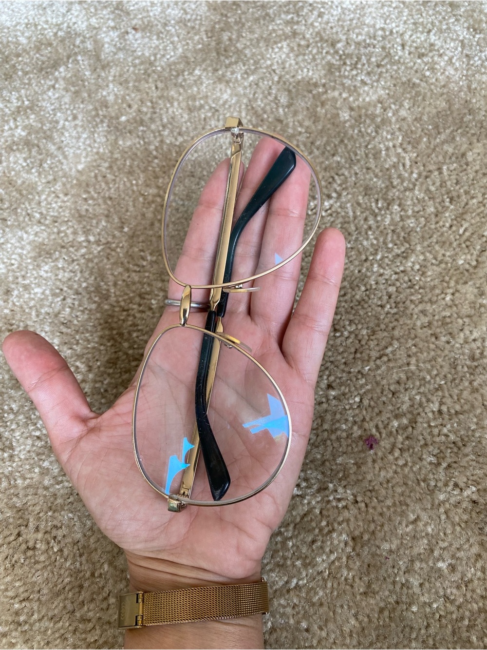 Gucci GG0138S Authentic Gucci GG0138S 003 Gold Wire Eyeglass Frames Full-Rim Avi
